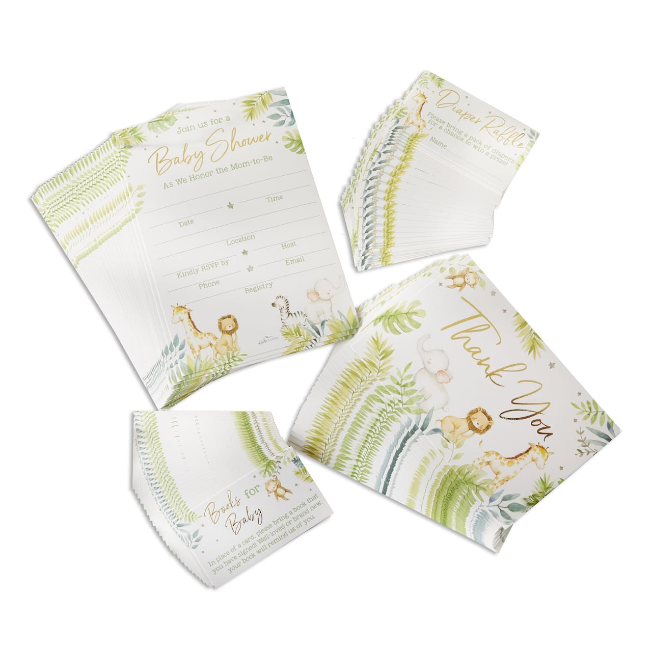 Kate Aspen Safari Baby Shower Invitation & Thank You Card Bundle Set